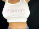 Hotwife Cursive Pink Glitter Crop Top