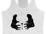 Bull and Hotwife Silhouette Tank Top White Closeup