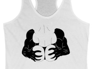 Bull and Hotwife Silhouette Tank Top White Closeup