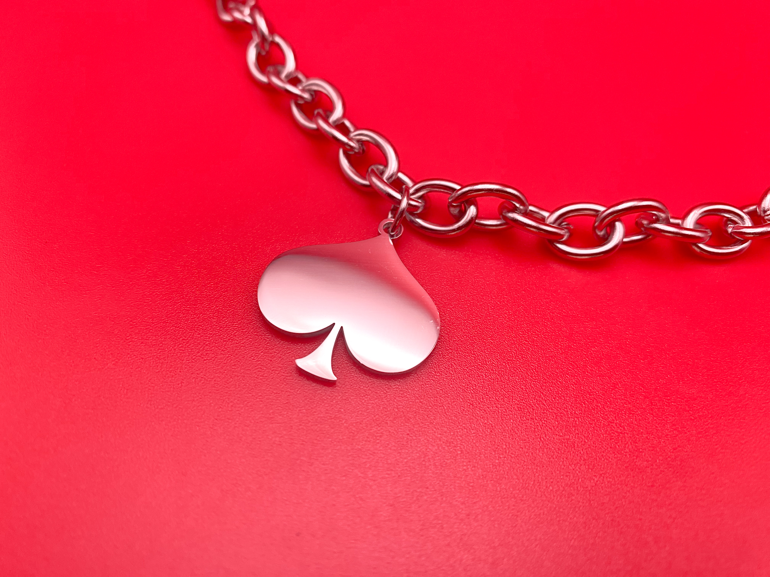 Spade Charm Necklace Closeup