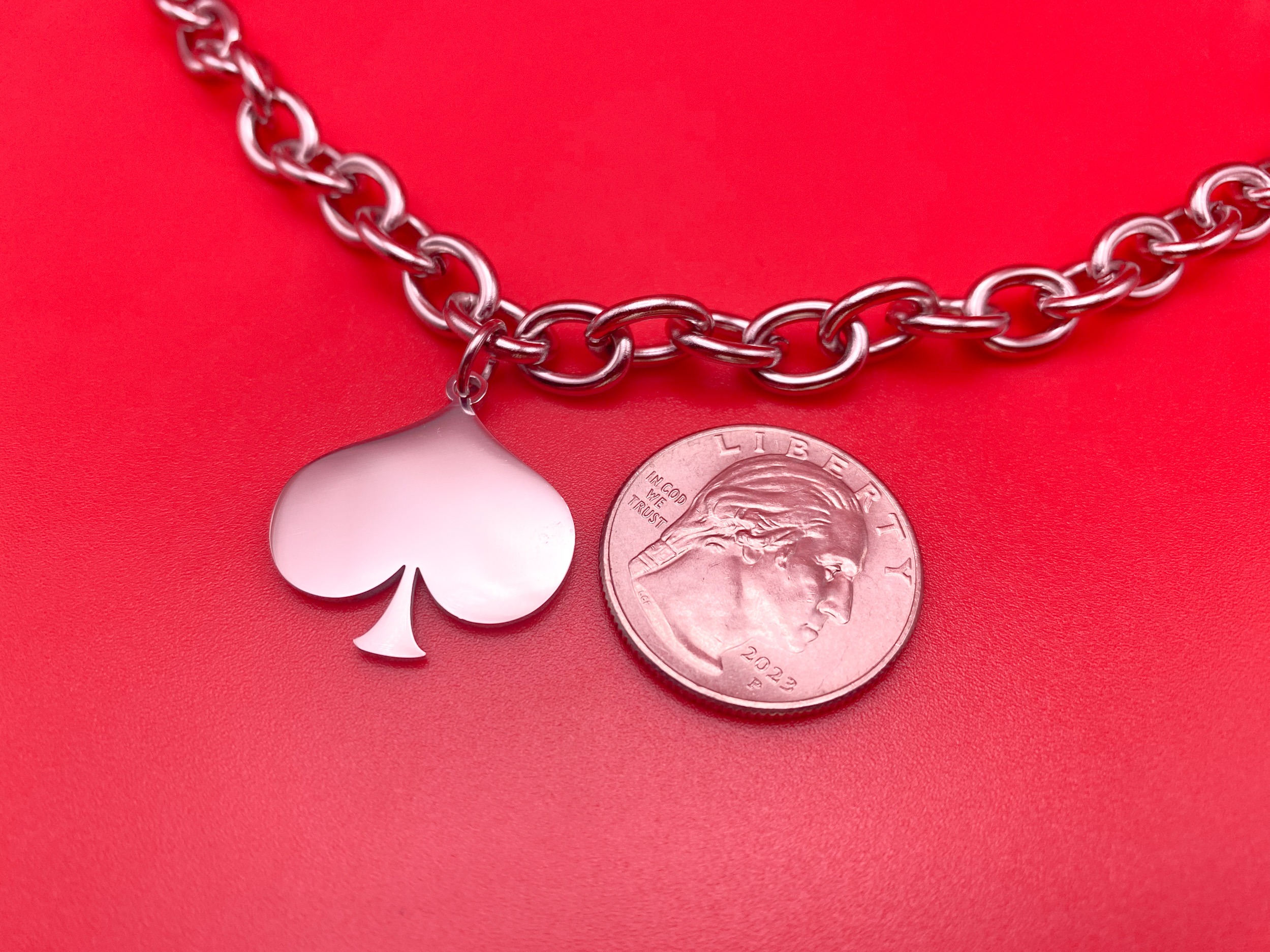 Spade Charm Necklace Size