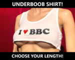 Custom Length I Heart BBC Crop Top White Model