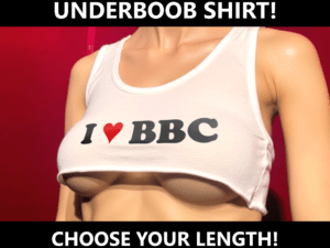 Custom Length I Heart BBC Crop Top White Model