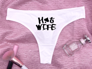 Hotwife Spade Graffiti Thong White