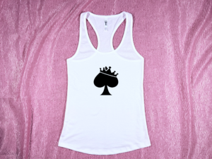 Tilted Crown and Spade Tank Top White