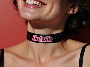 Hotwife Cutout Glitter Collar Model