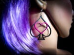 Heart in Spade Earrings Model