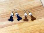 Penis Cream Earrings Black and Brown